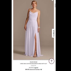 David’s bridal size 6 lavender haze bridesmaid dress
